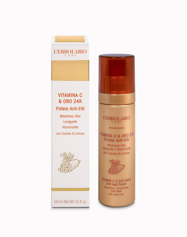 Maschera Viso Vitamina C & Oro 24K